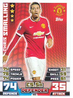Chris Smalling Manchester United 2014/15 Topps Match Attax #183